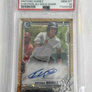 Antonio Gomez 2021 Bowman Chrome Prospect Auto Gold Shimmer PSA 10