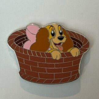 Baby Lady - Puppy Sitting in a Basket - Lady and the Tramp 2024 Disney Pin H0