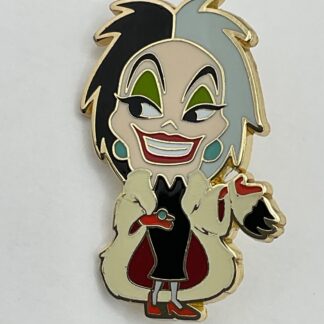 Cruella Deville Chibi 101 Dalmatians Monogram Pink A La Mode Disney Pin H1