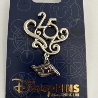 DCL Silver Logo 25th Anniversary Dangle Disney Pin B