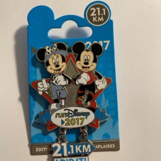 DLP runDisney Paris Half Marathon 2017 I Did It! Mickey Minnie Disney Pin LE (B)