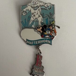 DLR Matterhorn E Ticket Dangle Mickey Goofy Donald LE Disney Pin (A7)