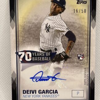 Devi Garcia 2021 Topps Series 1 70 Years of Baseball Auto Rookie /50 SP Yankees