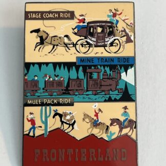 Disney Disneyland Attraction Poster Frontierland Stagecoach Mine Train Pin B6