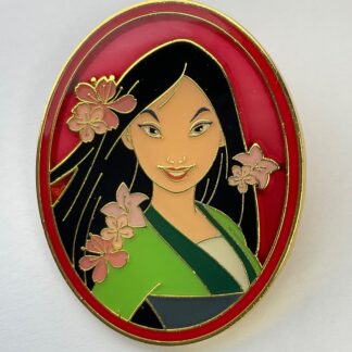 Disney Loungefly Princess Portrait Floral Stained Glass Pin Mulan G5