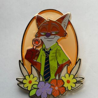 Disney Monogram Zootopia Floral Spring Portrait Stained Glass Pin Nick Wilde G9