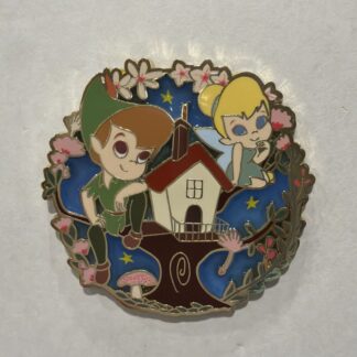 Disney Pin Chibi Peter Pan Tinker Bell Tree House Stained Glass E0