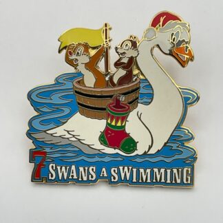 Disney Pin JDS Chip & Dale 7 Swans A Swimming Twelve Days Of Christmas D9