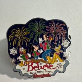 Donald Mickey Goofy Pluto Disneyland Believe in Holiday magic 2001 Disney Pin F2