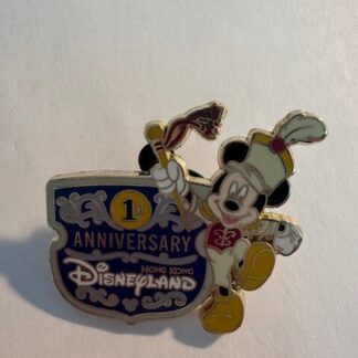 HKDL 1st Anniversary Series Mickey Mouse With Logo Band Disney Pin C4