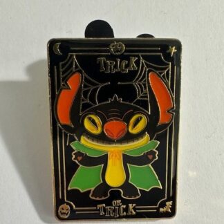 HKDL Stitch in a Green Cape Trick or Trick Halloween Mystery 2022 Disney Pin F7