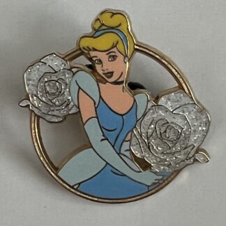JDS Japan Cinderella Roses Princess Flowers Round Disney Pin (B3)