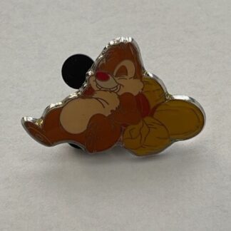 Japan Disney Store JDS Chip 'n' Dale Dale Sleeping on Nuts Mini Pin (C1)