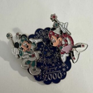 Japan TDL Mickey And Minnie Mouse Christmas 2000 Disney Pin (F0)