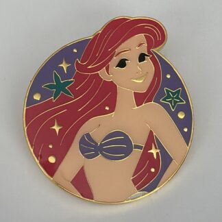 Loungefly Disney Princess Pin Ariel Little Mermaid Seashell Circle Dark Eyes F9