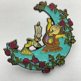 Loungefly Disney Sidekick Moon Pin Lumiere & Cogsworth Beauty & The Beast H6