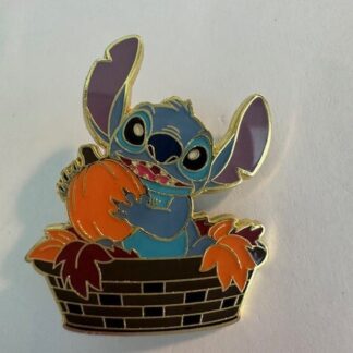 Loungefly Stitch Lilo & Stitch Pumpkin In Leaf Basket Mystery Disney Pin (C6)