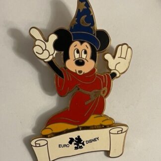 Mickey Sorcerer & Euro Disney Scroll Disney Pin (B0)