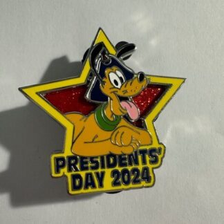 Pluto Presidents Day 2024 Star Red Glitter Disney Pin (E8)