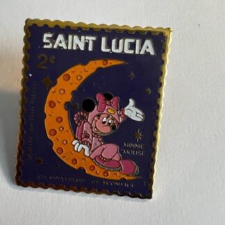 Saint Lucia Stamp Minnie Mouse Astronaut Moon Disney Pin (C1)