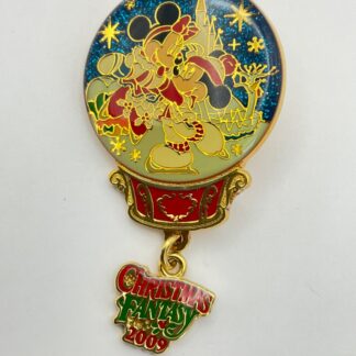 TDL Tokyo 2009 Christmas Fantasy Mickey Minnie Snow Globe Disney Pin  D9