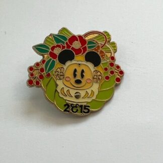TDR Mickey Mouse Daruma Stylized Pie Eye Flowers 2015 Tokyo Disney Pin (B0)