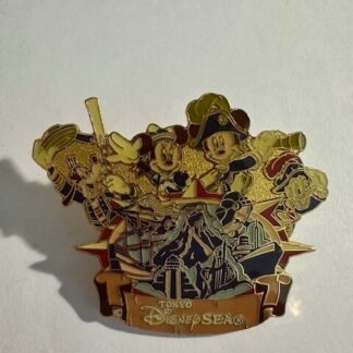 TDS Tokyo Disney Sea FAB 4 Gold Tone Disney Pin Mickey Minnie Mouse Goofy (E3)