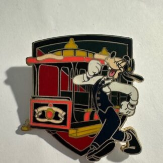 WDW Gold Card Transportation Vehicles Pin Of Trolley & Goofy LE 1500 (E5)