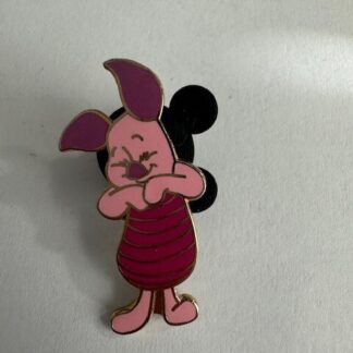 WDW Piglet Laughing Winnie The Pooh Gold Tone Metal Walt Disney World Pin (E7)