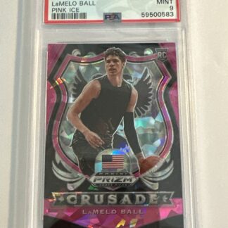2020-21 Panini Pink Ice Prizm DP Crusade #83 LaMelo Ball RC Rookie PSA 9 MINT