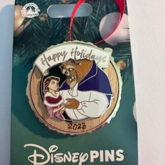 Belle And Beast Beauty And The Beast Happy Holidays Ornament Disney Pin (B)