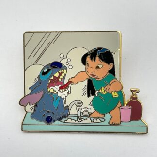 DLR Disneyland Resort 2003 Stitch Sundays Lilo Brushing Stitch Teeth Pin G5