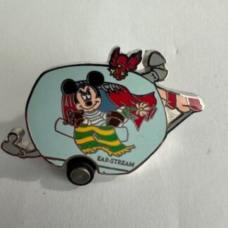 DLR Mickey Mouse in Ear Stream Trailer Moving Wheel Disney Pin E0