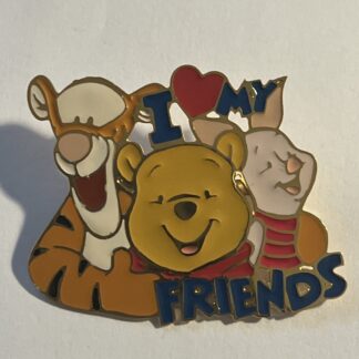 Disney Brooch Pin - I Love My Friends - Winnie the Pooh / Tigger / Piglet (A9)