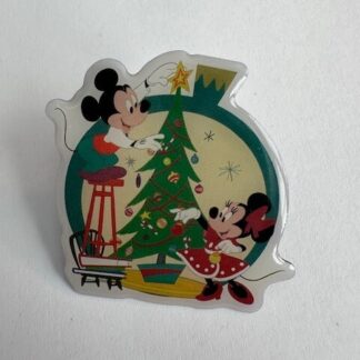 Disney Mickey Minnie Christmas Tree Metal Brooch Badge Pin (D1)