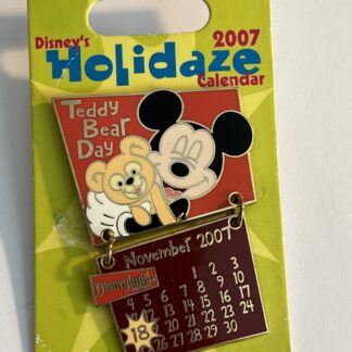 Disney Mickey Mouse with Teddy Bear 2007 Holidaze November Calendar LE Pin B