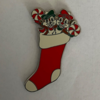 Disney Pin Open Edition OE Christmas Holidays Stocking Chip and Dale F0