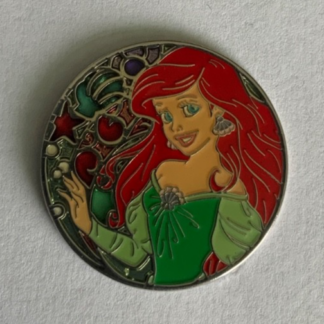 Disney Pin TDR Tokyo Ariel Princess Stained Glass Circle H2