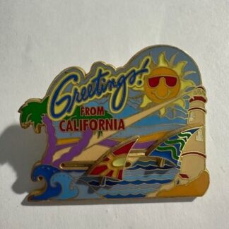 Disneyland - Greetings from California - Sailboat Slider Pin (E8)