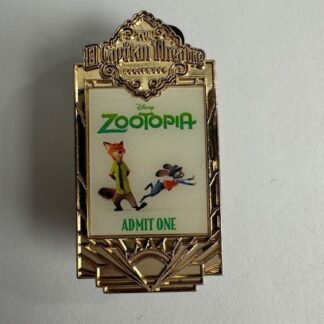 El Capitan Theatre DSSH DSF Zootopia Ticket  2016 Disney Pin C6