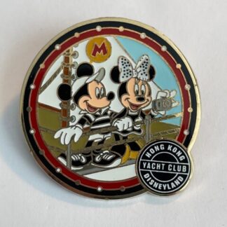 HKDL Hong Kong Yacht Club Mickey Minnie Red Border Disney Pin (A2)