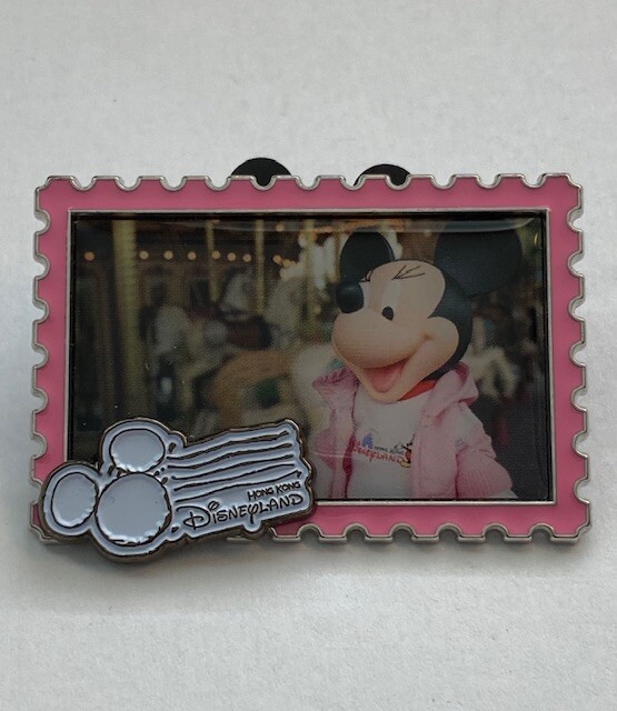 HKDL Stamp Collection Minnie Mouse Pink Disney Pin (B7)
