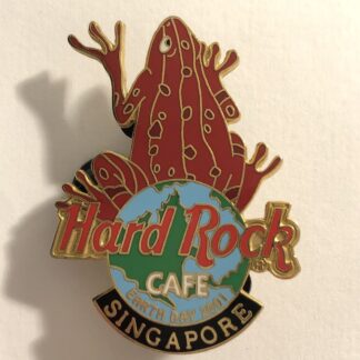 Hard Rock Cafe Singapore 2001 Earth Day Red Frog On Globe Pin (B6)