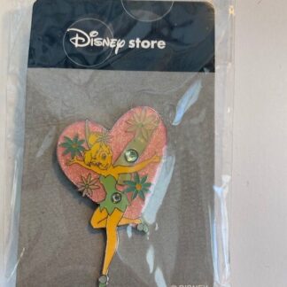 JDS Japan Tinker Bell Dancing in Pink Heart Jeweled  Peter Pan Disney Pin (B)