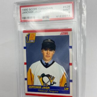 Jaromir Jagr 1990-91 Score Canadian Rookie Card #428 Pittsburgh Penguins PSA 9