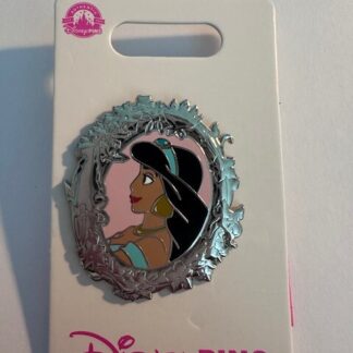 Jasmine Cameo Side Profile Silver Frame Portrait Aladdin Disney Pin (B)