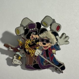 LE500 Disney Pin Big Hair Rock n Roll Band FAB 3 Mickey Donald Goofy (E4)