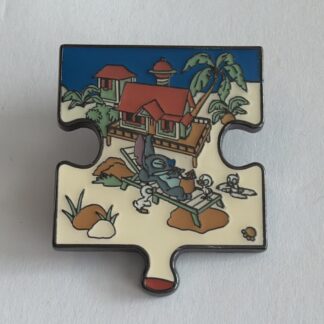 Lilo & Stitch Loungefly Puzzle Piece Pin - Vacation Beach Stitch On A Chair D9