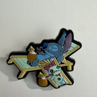 Loungefly Stitch and Scrump on Chaise Lounge Beach Chair Vacation Disney Pin C0
