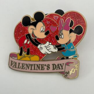 Mickey Minnie Mouse Disney Pin VALENTINE'S Day 2002 Holding Hands Hearts F7